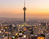 Tehran cityscape at sunset