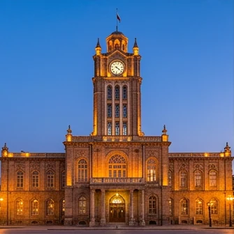 Tabriz Municipality Palace and clock tower